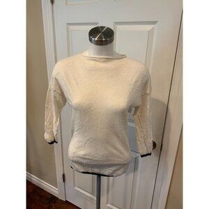 Band Of Outsiders Cream Alpaca Open Knit Sweater, Size 1 (Small)